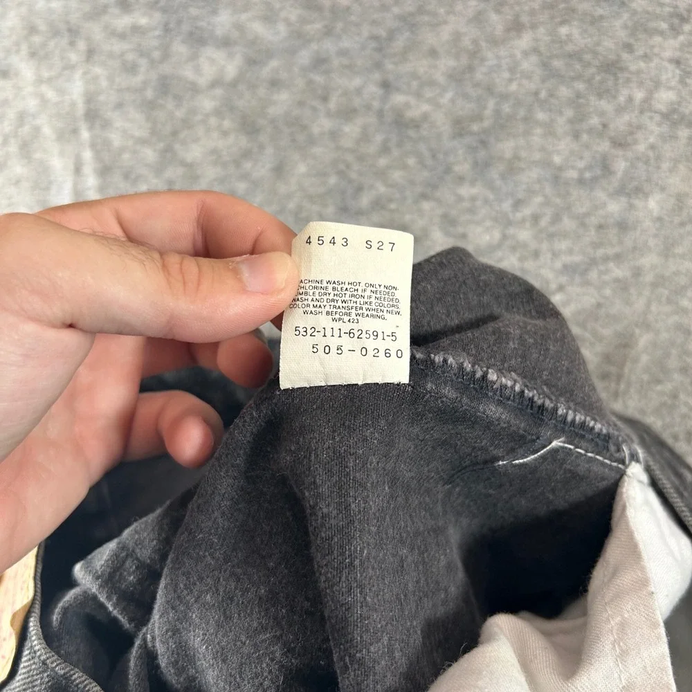 Vintage Levis 505 Jeans Mens 32x36 Faded Black Straight Leg Made in USA 505-0260